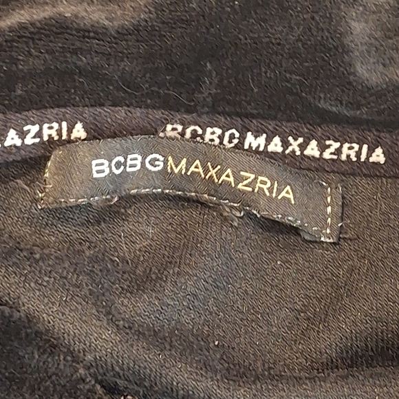 BCBG Women's Black Velour Sparkly Full Zip Track Jacket with Kangaroo Pocket XL - Picture 7 of 11